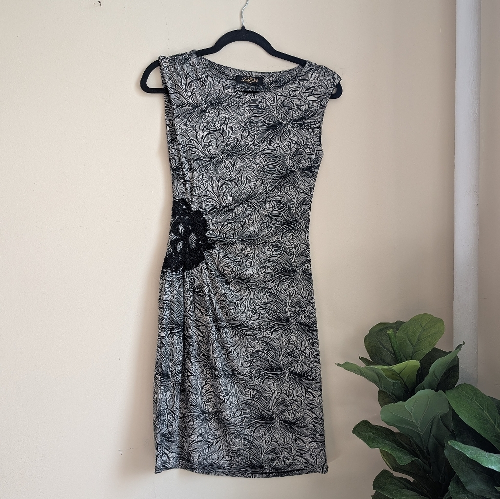 Vintage Black and White Patterned Dress